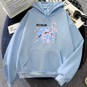 Japanese-themed Cherry Blossom Blue Sky Unisex Hoodie-Kawaii Dream