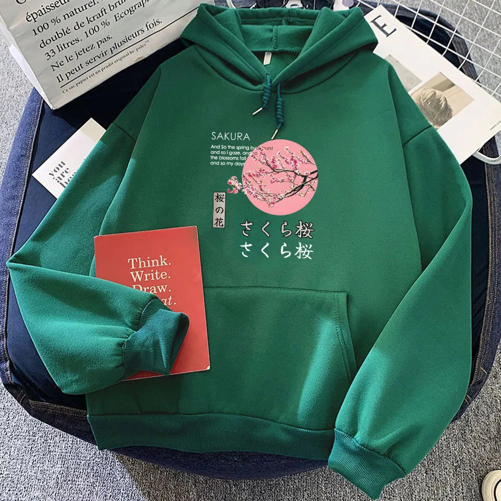 Japanese-themed Cherry Blossom Pink Sun Unisex Hoodie-Kawaii Dream
