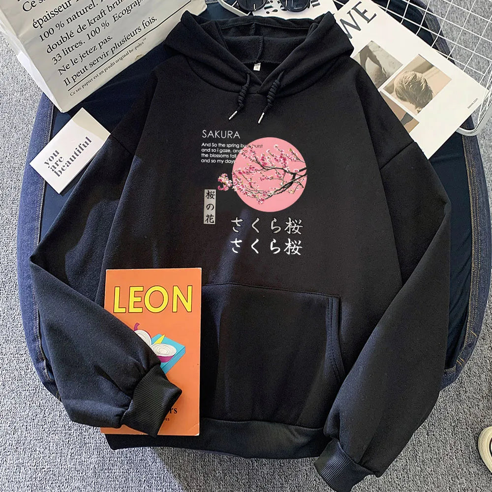 Japanese-themed Cherry Blossom Pink Sun Unisex Hoodie-Kawaii Dream