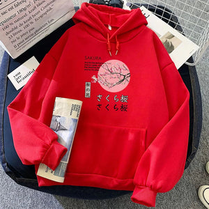 Japanese-themed Cherry Blossom Pink Sun Unisex Hoodie-Kawaii Dream