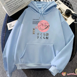 Japanese-themed Cherry Blossom Pink Sun Unisex Hoodie-Kawaii Dream