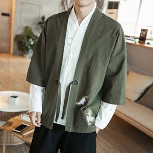 Japanese-themed Couple Crane Men's Yukata Kimono Jacket-Kawaii Dream