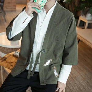 Japanese-themed Couple Crane Men's Yukata Kimono Jacket-Kawaii Dream