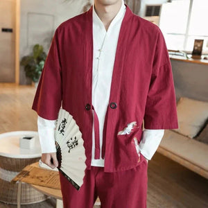 Japanese-themed Couple Crane Men's Yukata Kimono Jacket-Kawaii Dream