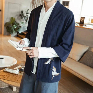 Japanese-themed Couple Crane Men's Yukata Kimono Jacket-Kawaii Dream