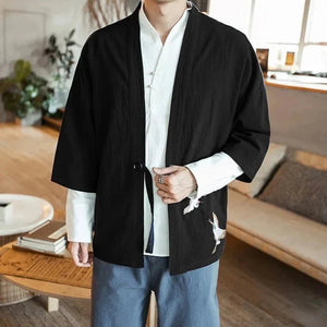 Japanese-themed Couple Crane Men's Yukata Kimono Jacket-Kawaii Dream