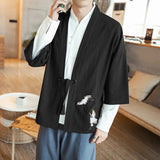 Japanese-themed Couple Crane Men's Yukata Kimono Jacket-Kawaii Dream