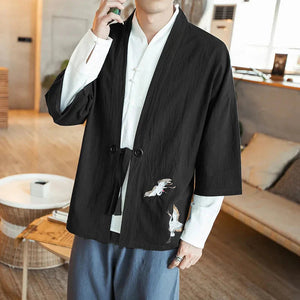 Japanese-themed Couple Crane Men's Yukata Kimono Jacket-Kawaii Dream