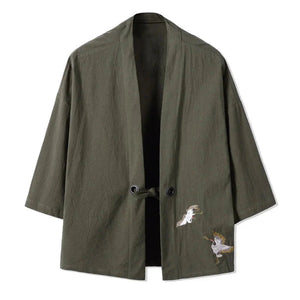 Japanese-themed Couple Crane Men's Yukata Kimono Jacket-Kawaii Dream