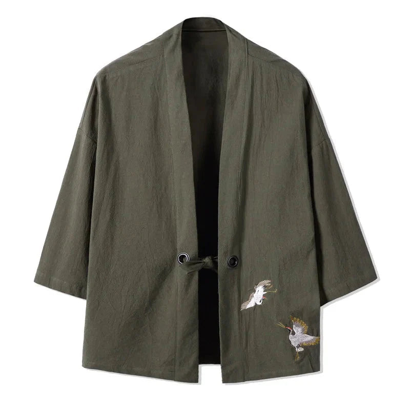 Japanese-themed Couple Crane Men's Yukata Kimono Jacket-Kawaii Dream