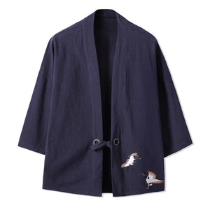 Japanese-themed Couple Crane Men's Yukata Kimono Jacket-Kawaii Dream