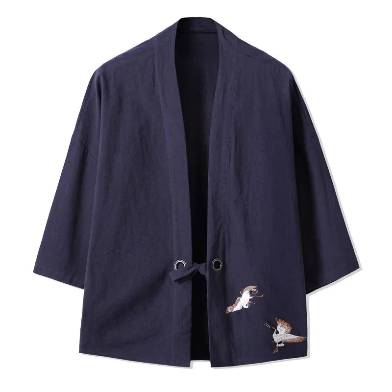 Japanese-themed Couple Crane Men's Yukata Kimono Jacket-Kawaii Dream