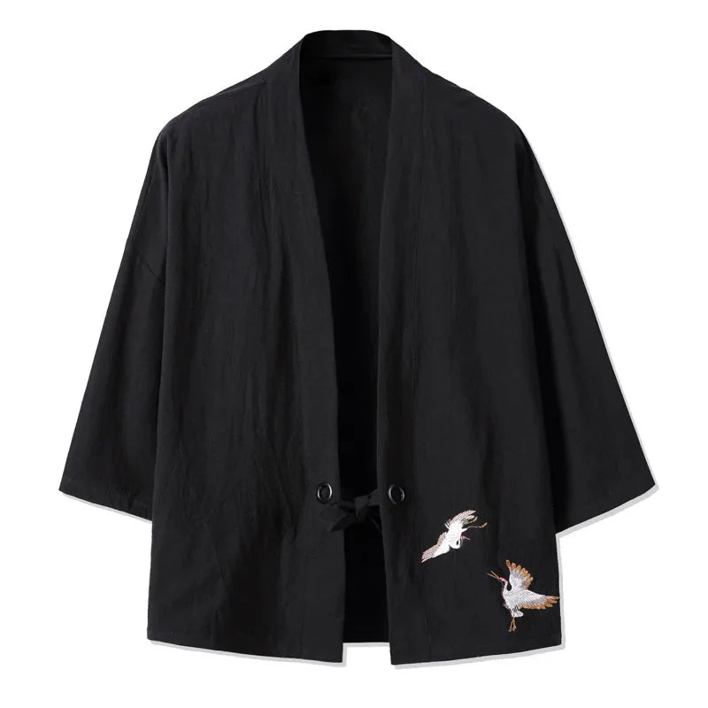 Japanese-themed Couple Crane Men's Yukata Kimono Jacket-Kawaii Dream
