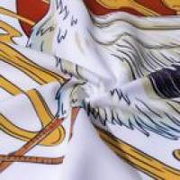 Japanese-themed Crane Cloudy Waves Unisex Purple/White Kimono-Kawaii Dream