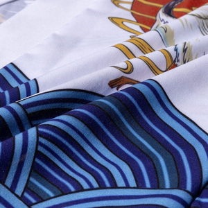 Japanese-themed Crane Cloudy Waves Unisex Purple/White Kimono-Kawaii Dream