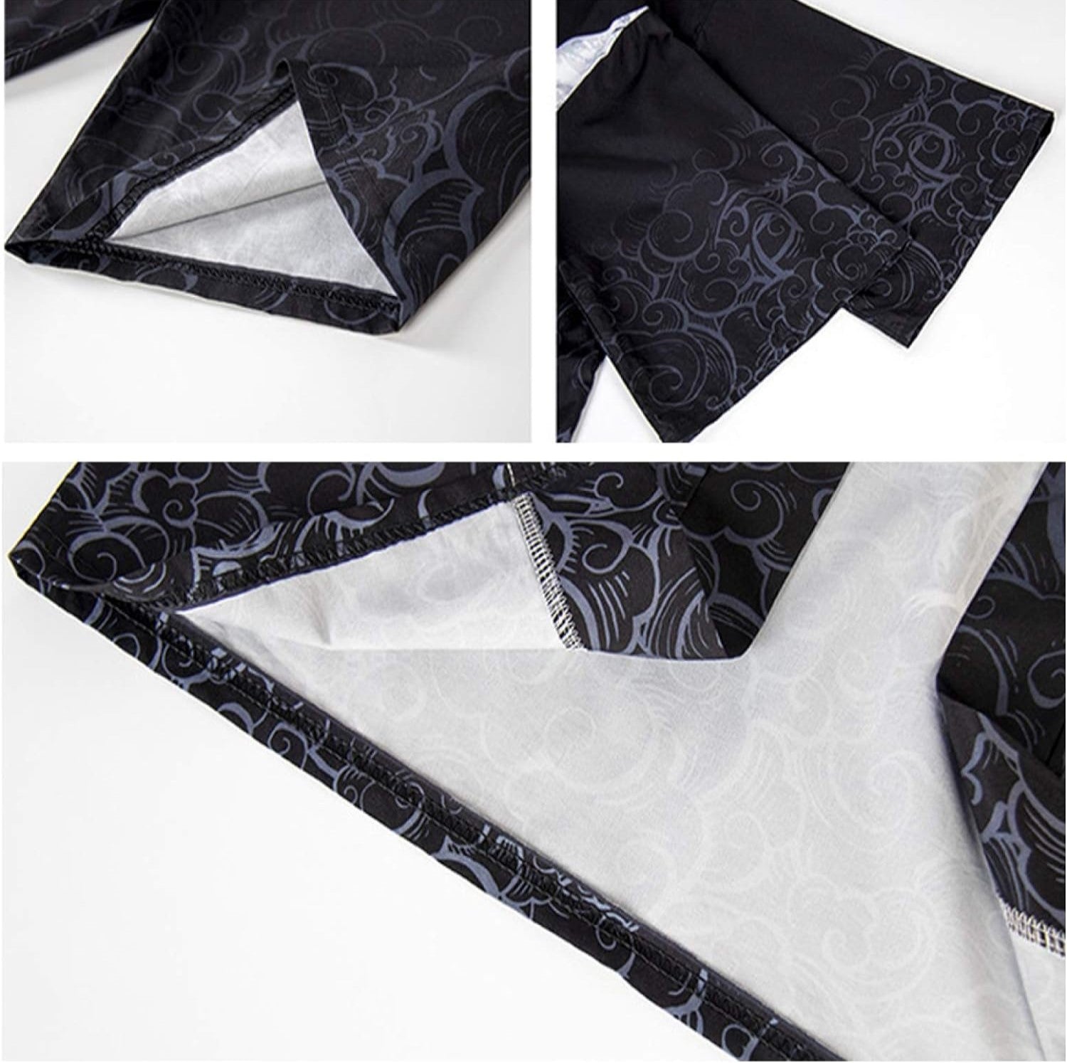 Japanese-themed Crane Mountains Two-Piece Kimono Top & Shorts Sets-Kawaii Dream