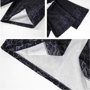 Japanese-themed Crane Mountains Two-Piece Kimono Top & Shorts Sets-Kawaii Dream