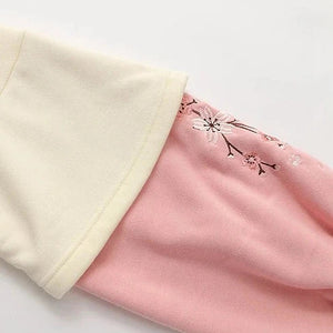 Japanese-themed Cream Pink Sakura Two-Tone Hoodie-Kawaii Dream