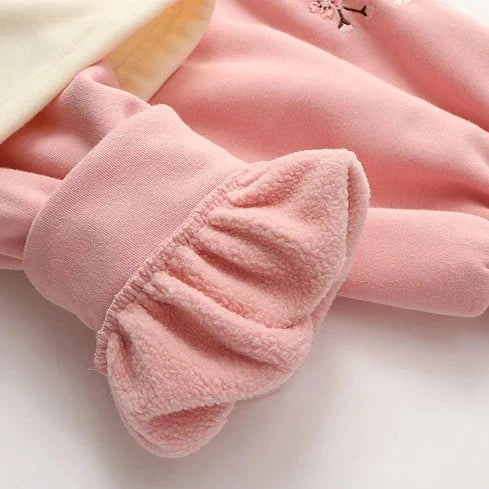 Japanese-themed Cream Pink Sakura Two-Tone Hoodie-Kawaii Dream