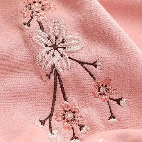 Japanese-themed Cream Pink Sakura Two-Tone Hoodie-Kawaii Dream