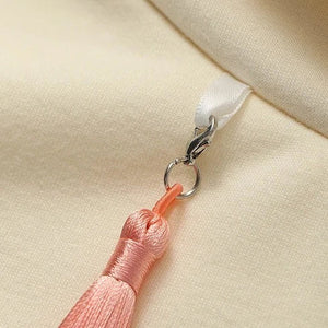 Japanese-themed Cream Pink Sakura Two-Tone Hoodie-Kawaii Dream