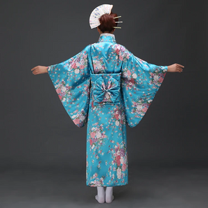Japanese-themed Elegant Sakura Floral Long Women's Kimonos-Kawaii Dream