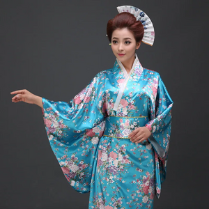Japanese-themed Elegant Sakura Floral Long Women's Kimonos-Kawaii Dream