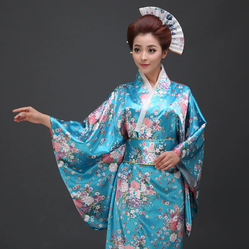 Japanese-themed Elegant Sakura Floral Long Women's Kimonos-Kawaii Dream