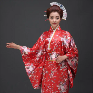 Japanese-themed Elegant Sakura Floral Long Women's Kimonos-Kawaii Dream