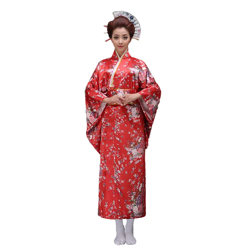 Japanese-themed Elegant Sakura Floral Long Women's Kimonos-Kawaii Dream