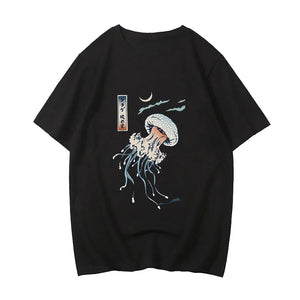 Japanese-themed Floating Jellyfish Unisex Tee-Kawaii Dream