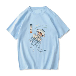 Japanese-themed Floating Jellyfish Unisex Tee-Kawaii Dream