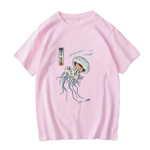 Japanese-themed Floating Jellyfish Unisex Tee-Kawaii Dream