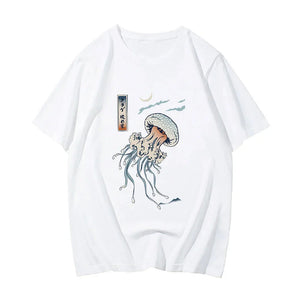 Japanese-themed Floating Jellyfish Unisex Tee-Kawaii Dream