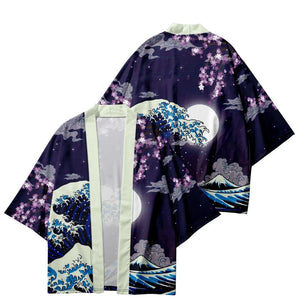 Japanese-themed Great Wave off Kanagawa Unisex Kimonos-Kawaii Dream