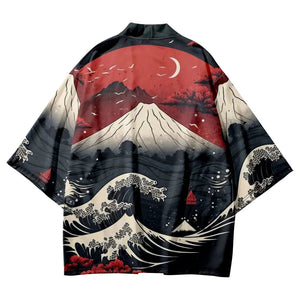 Japanese-themed Great Wave off Kanagawa Unisex Kimonos-Kawaii Dream