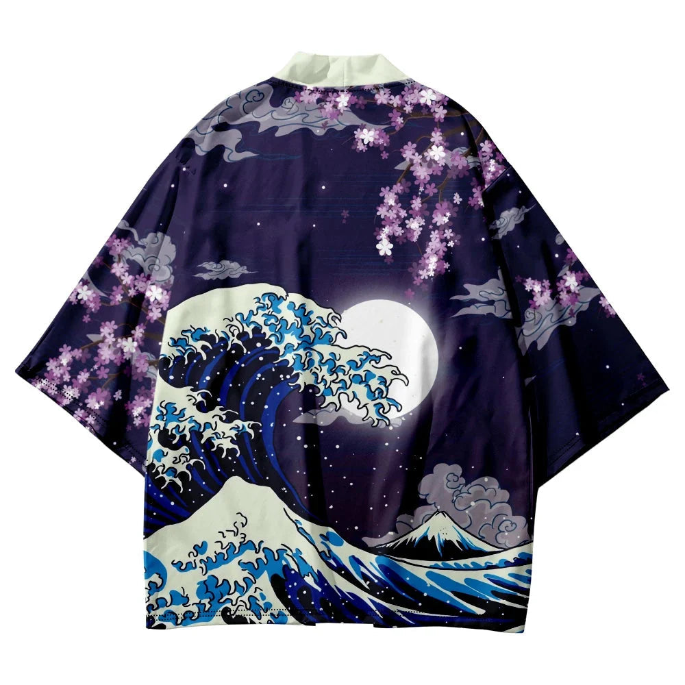 Japanese-themed Great Wave off Kanagawa Unisex Kimonos-Kawaii Dream
