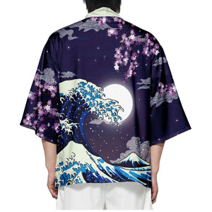 Japanese-themed Great Wave off Kanagawa Unisex Kimonos-Kawaii Dream