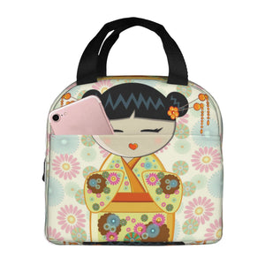Japanese-themed Keiko Kokeshi Doll Insulated Lunch Bag Collection-Kawaii Dream