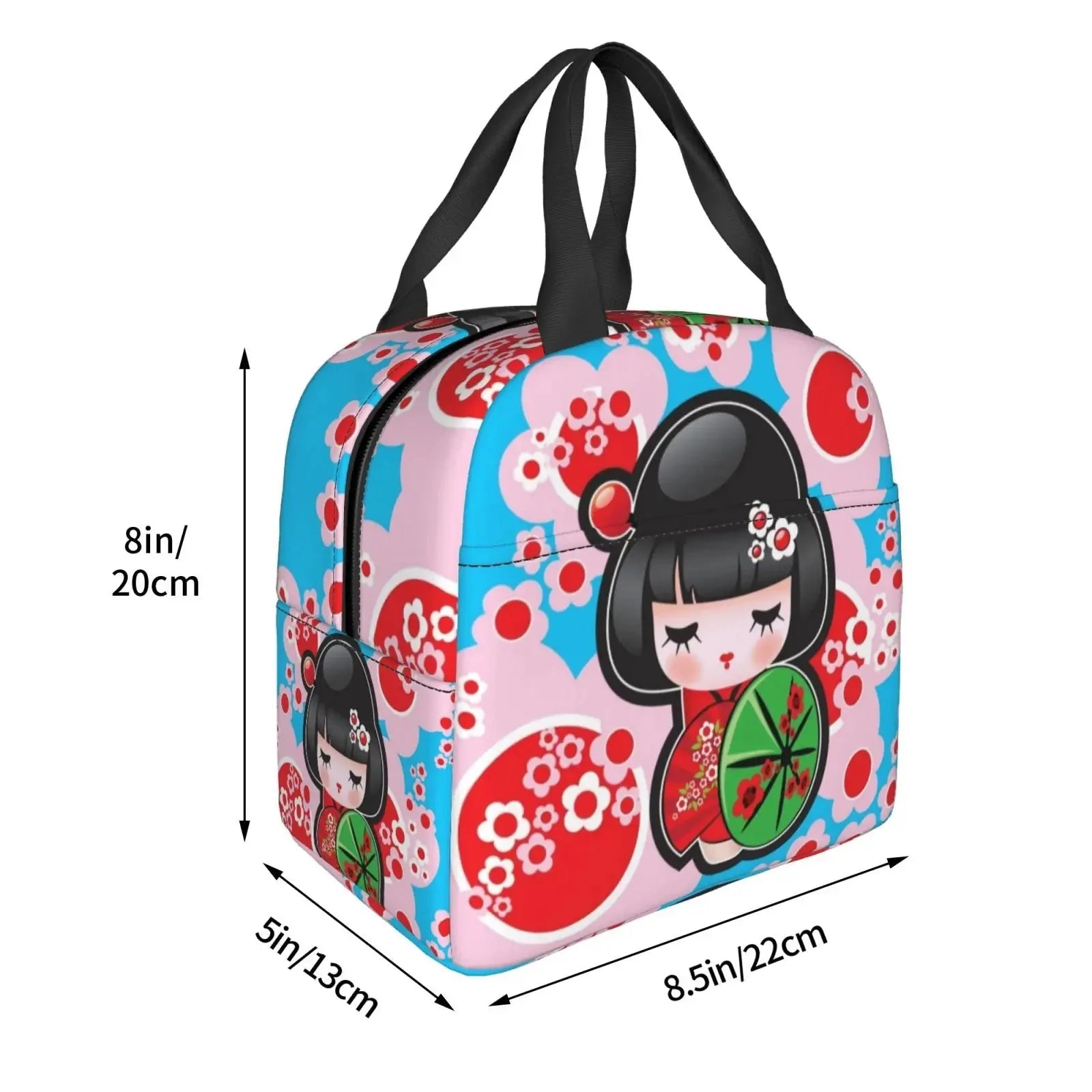 Japanese-themed Keiko Kokeshi Doll Insulated Lunch Bag Collection-Kawaii Dream