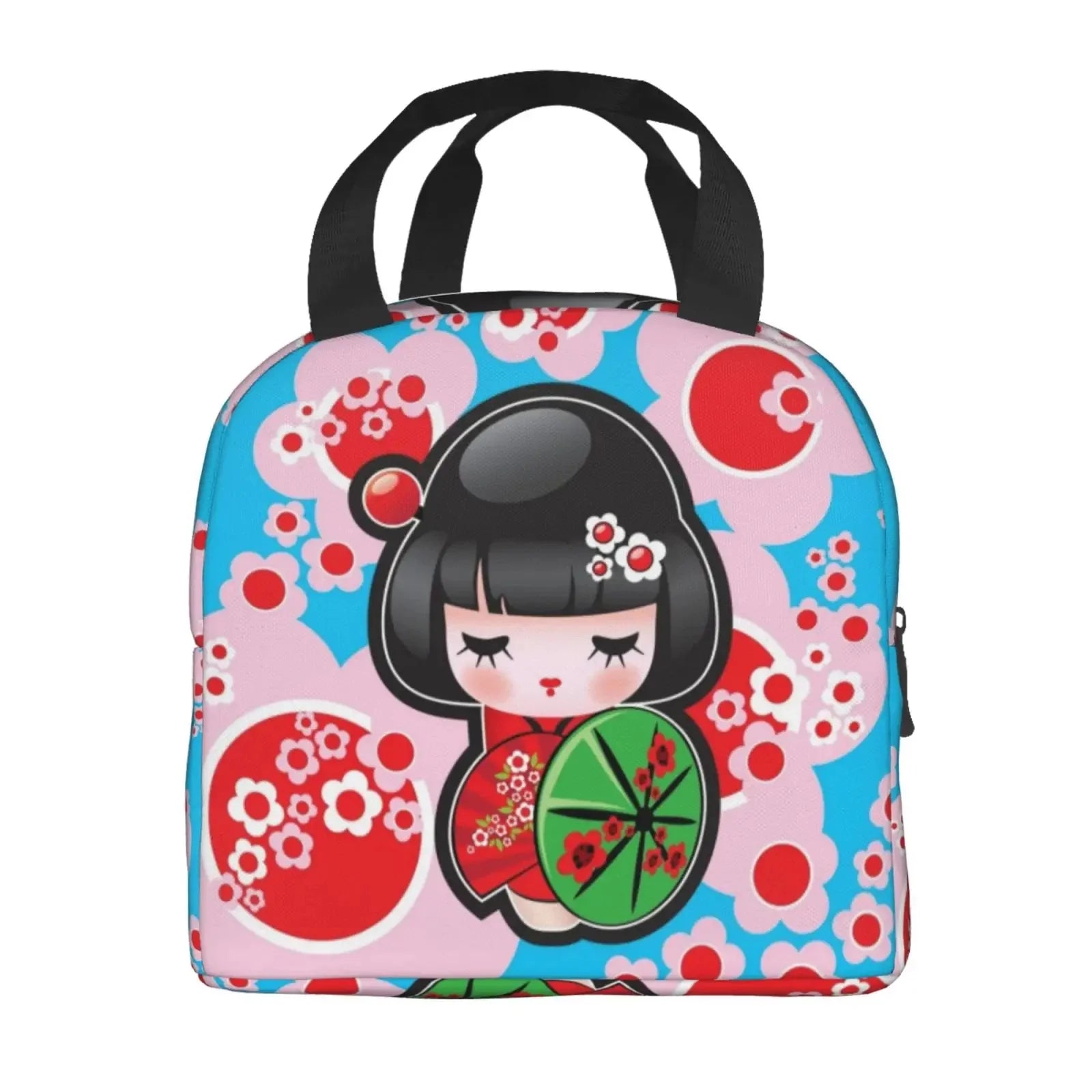 Japanese-themed Keiko Kokeshi Doll Insulated Lunch Bag Collection-Kawaii Dream
