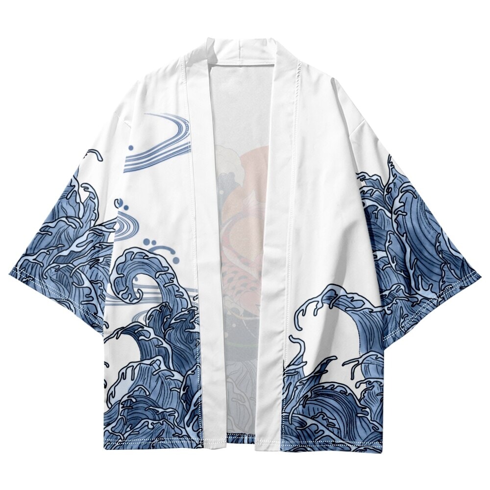 Japanese-themed Koi Fish Sun Wave Unisex Kimono-Kawaii Dream