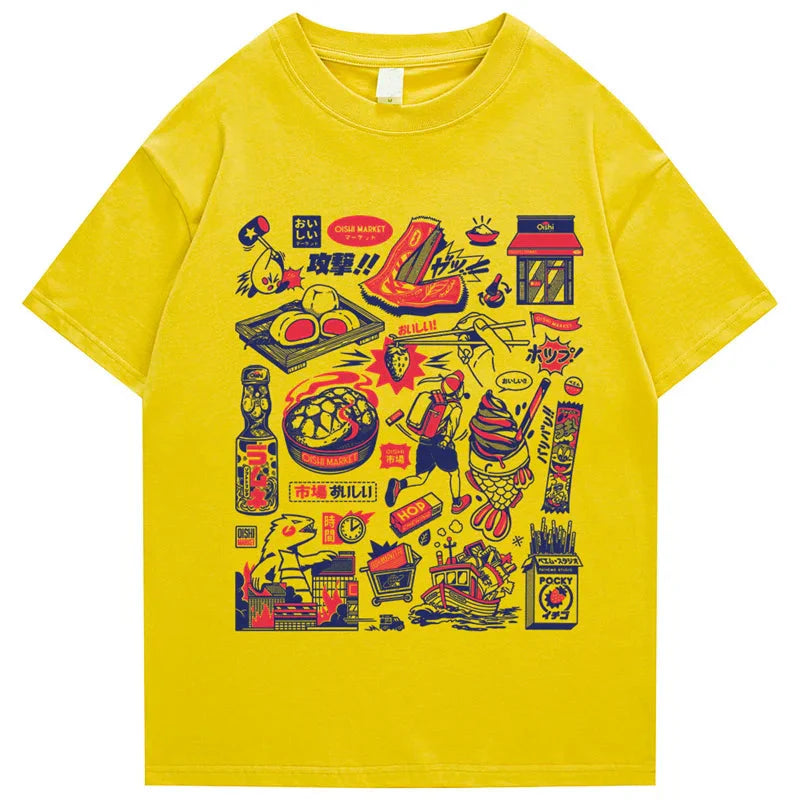 Japanese-themed Oishi Market Illustration Unisex Tee-Kawaii Dream