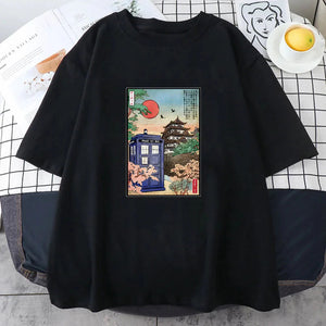 Japanese-themed Osaka Police Box Unisex Tee-Kawaii Dream