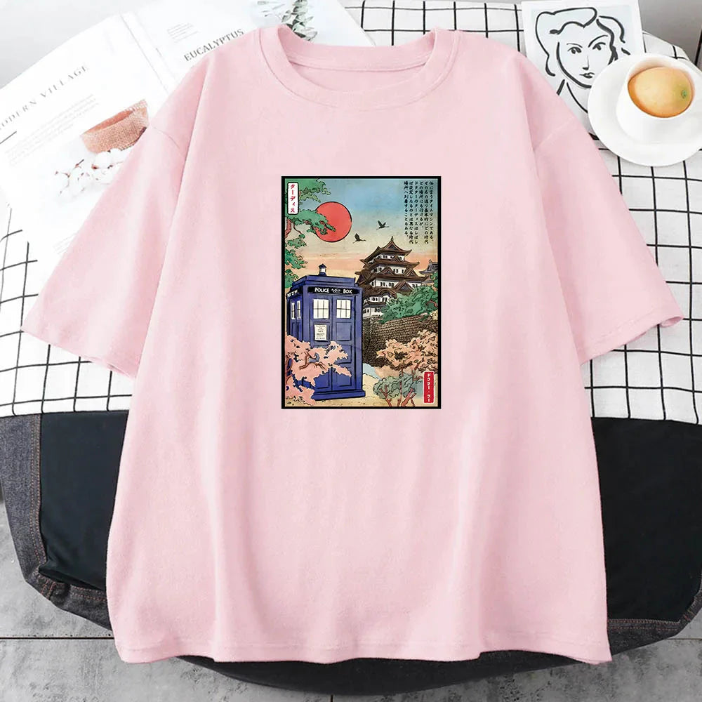 Japanese-themed Osaka Police Box Unisex Tee-Kawaii Dream