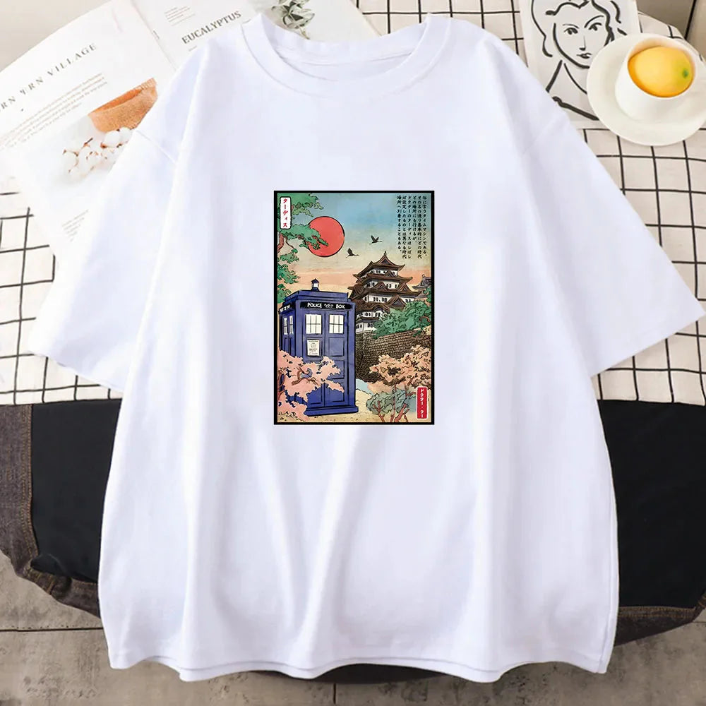 Japanese-themed Osaka Police Box Unisex Tee-Kawaii Dream