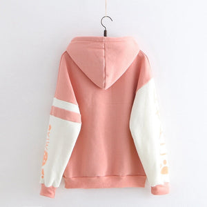 Japanese-themed Pink Blue Two-Tone Cat Hoodie-Kawaii Dream