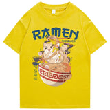 Japanese-themed Ramen & Kawaii Cat Unisex Tee-Kawaii Dream
