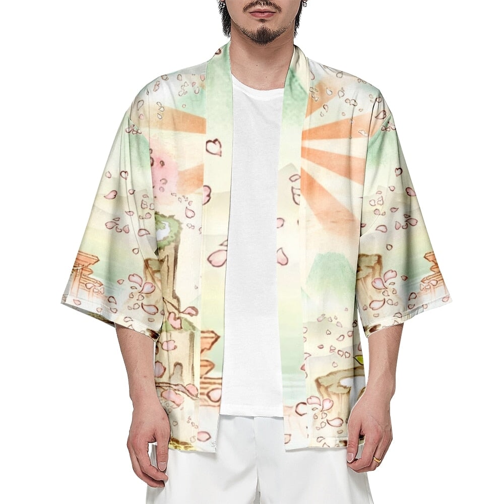 Japanese-themed Spirited Away White Wolf Unisex Kimono-Kawaii Dream