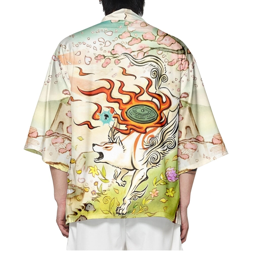Japanese-themed Spirited Away White Wolf Unisex Kimono-Kawaii Dream